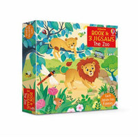 Usborne Book and 3 Jigsaws - The Zoo