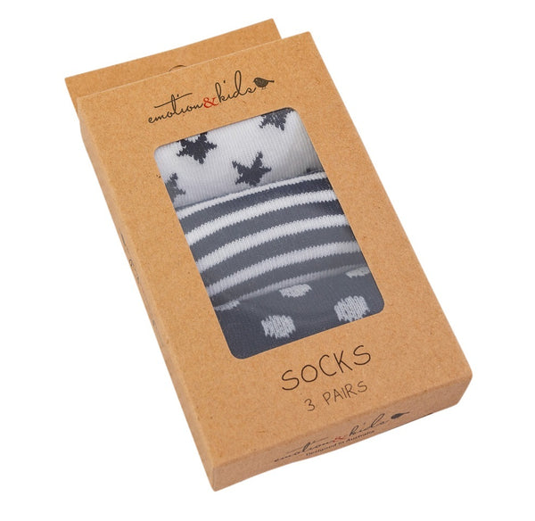 Baby Sock 3 Pack - Navy Stripe, Spot and Star