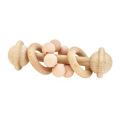 OB Designs - Wooden Rattle Teether - Blush