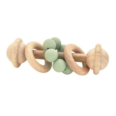 OB Designs - Wooden Rattle Teether - Sage