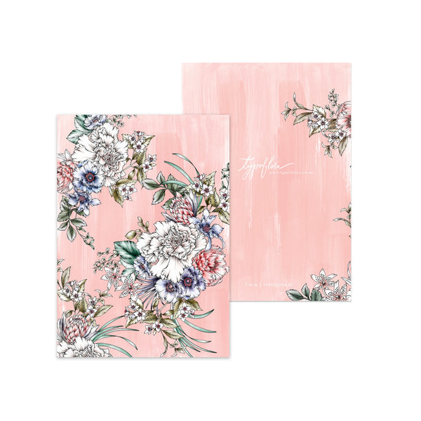 Typoflora Notebook - Coral Bouquet