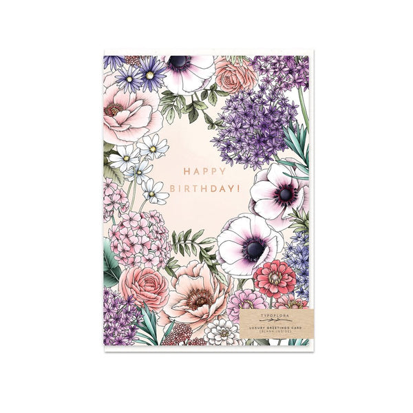 Typoflora Card - Blooming Birthday