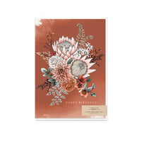 Typoflora Card - Rust King Protea Birthday