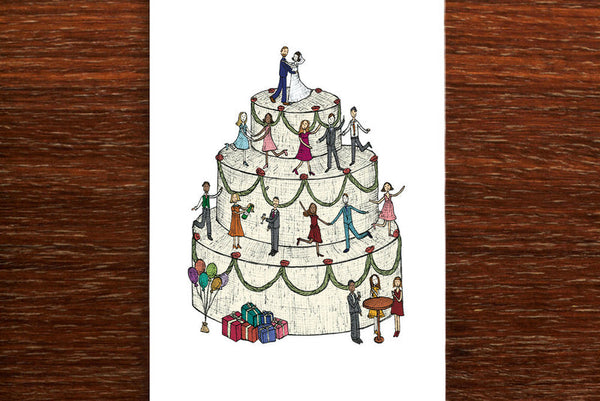 The Nonsense Maker Card - Wedding Cake Bride & Groom