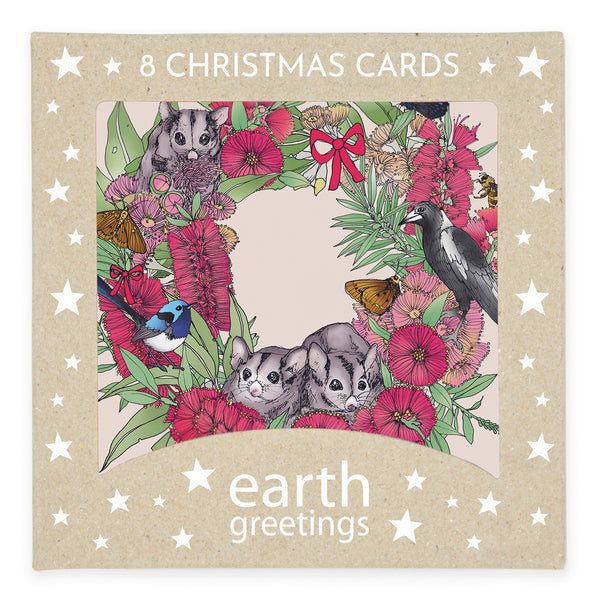 Earth Greetings Christmas Card Pack - Flourishing Wreath