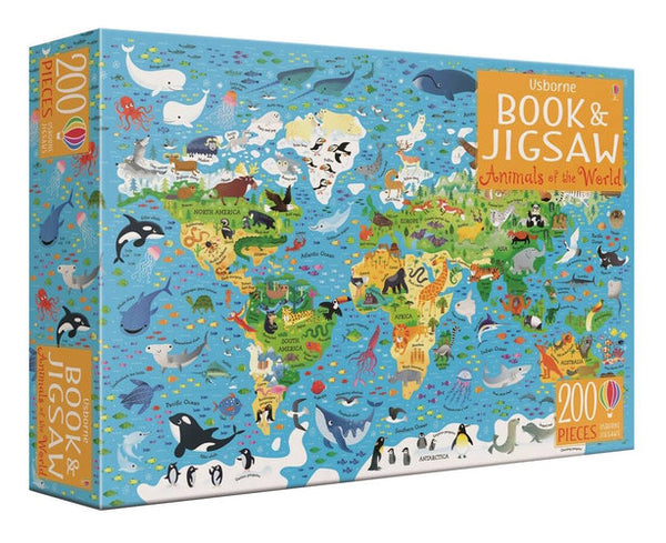 Usborne 200 Pc Jigsaw and Book - Animals of the World