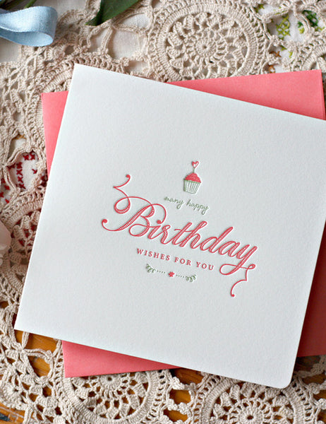 Bespoke Letterpress - Birthday Wishes for You