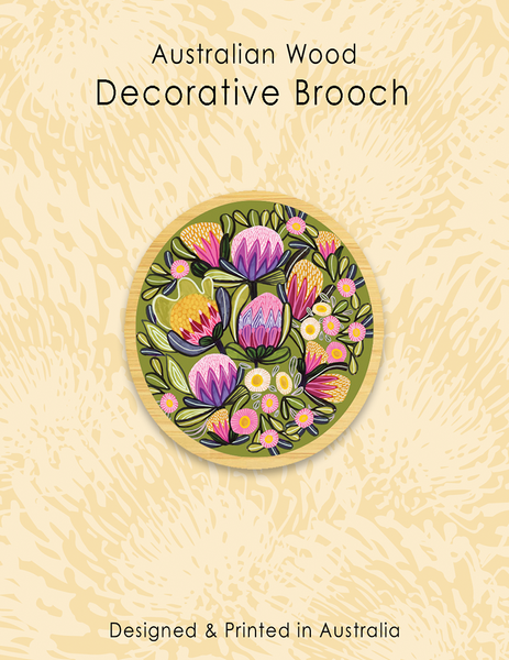 Wood Brooch - Round Sugarbush