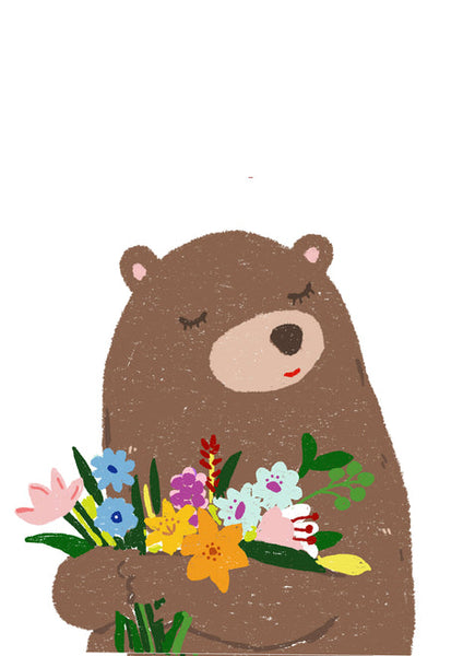 Suki McMaster Card - Bear with Flowers