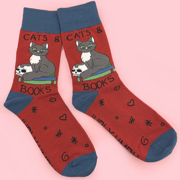 Jubly Umph Socks - Cats & Books
