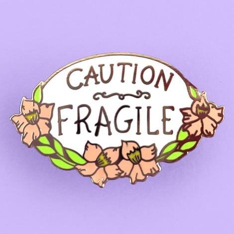 Jubly Umph Lapel Pin - Caution Fragile