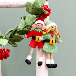 Felt Ornament - Pair of Elves