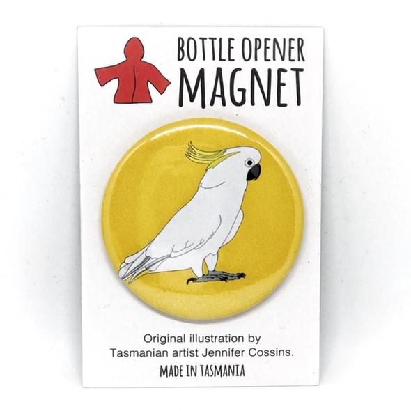 Red Parka Bottle Opener Magnet - Cockatoo
