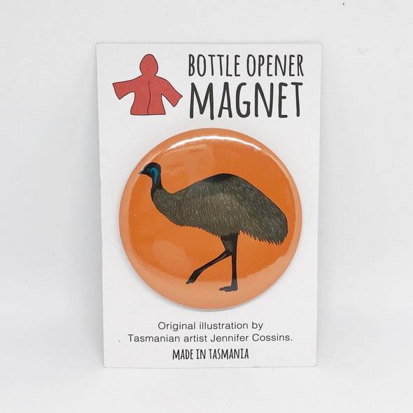 Red Parka Bottle Opener Magnet - Emu