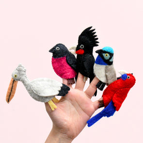 Felt Finger Puppets - Aust Colourful Birds