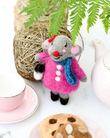 Felt Ornament - Grey Mouse