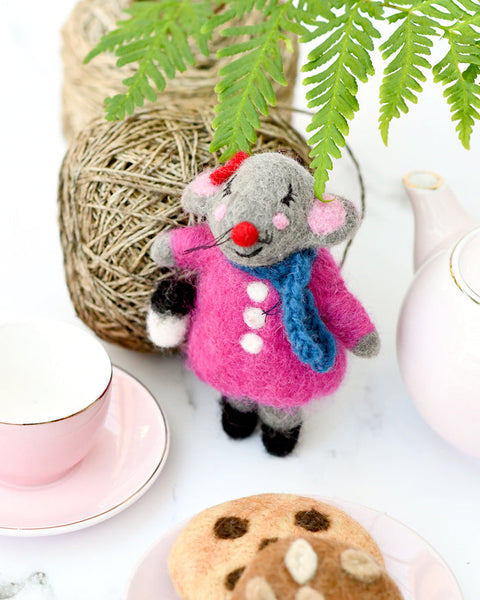 Felt Ornament - Grey Mouse