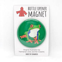 Red Parka Bottle Opener Magnet - Frog