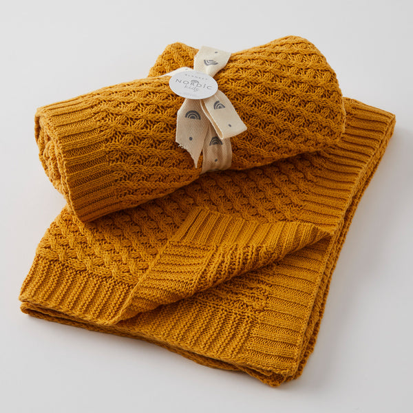 Pilbeam Blanket - Basket Weave Honey
