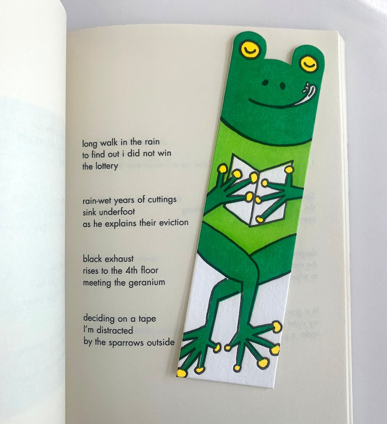 Little Paper House Press Bookmark - Green Frog – Mockingbird Lounge