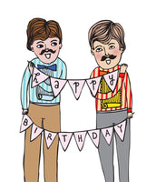 Able & Game - Happy Birthday (Bunting Men)