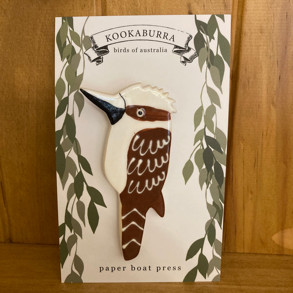 Paper Boat Press Brooch - Kookaburra