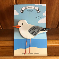 Paper Boat Press Brooch - Seagull