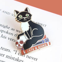 Jubly Umph Lapel Pin - Cats and Books