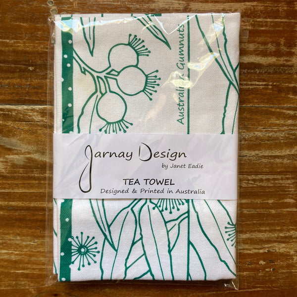 Jarnay Design Tea Towel - Teal Gumnuts