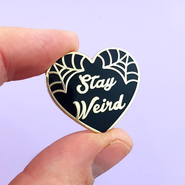 Jubly Umph Lapel Pin - Stay Weird Black Heart