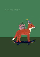 SNH Card - Birthday Fox on Skateboard