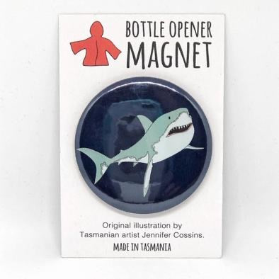 Red Parka Bottle Opener Magnet - Shark