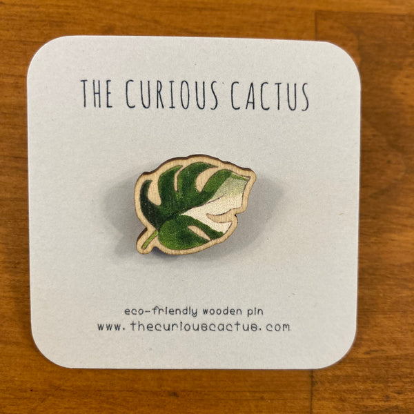 The Curious Cactus Mini Pin - Monstera Leaf