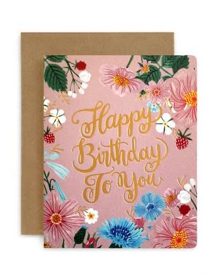 Bespoke Letterpress - Folk Happy Birthday To You
