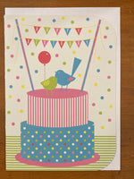 Earth Greetings Card - Birdy Cake