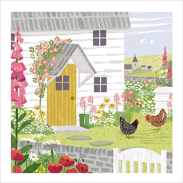 Almanac Gallery Card - Chickens in the Garden