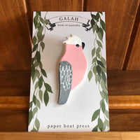 Paper Boat Press Brooch - Galah