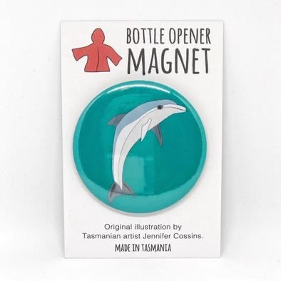 Red Parka Bottle Opener Magnet - Dolphin