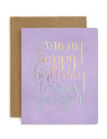 Bespoke Letterpress - Many Happy Birthday Wishes