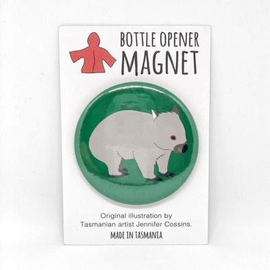 Red Parka Bottle Opener Magnet - Wombat