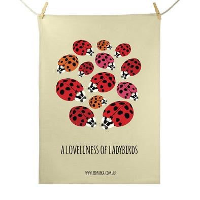 Red Parka Tea Towel - Loveliness of Ladybirds