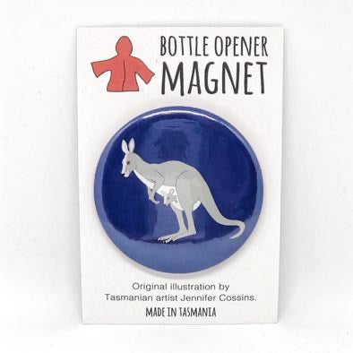 Red Parka Bottle Opener Magnet - Kangaroo
