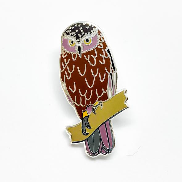 Red Parka Pin - Boobook Owl