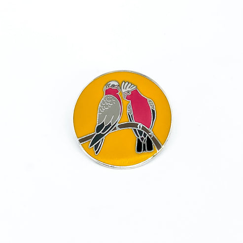 Red Parka Round Pin - Galah