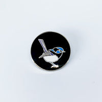Red Parka Round Pin - Superb Fairy Wren