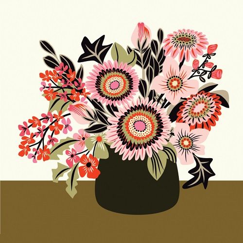 Mini Card - Fall Flowers Vase