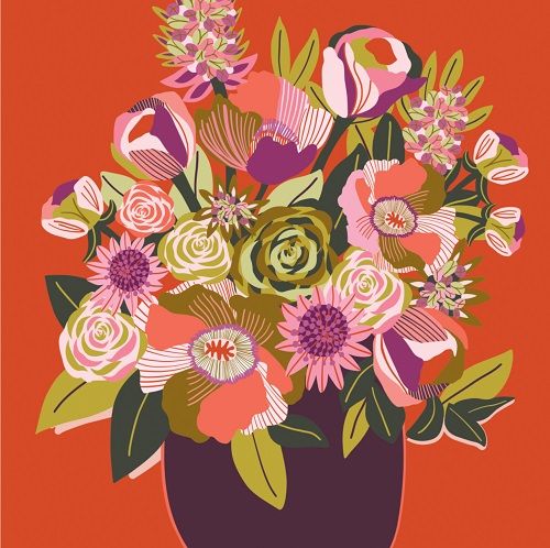 Mini Card - Roses & Poppies