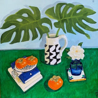 MV Greeting Card - Monstera Leaves & Persimmons