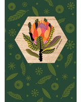Wood Magnet Card - Protea