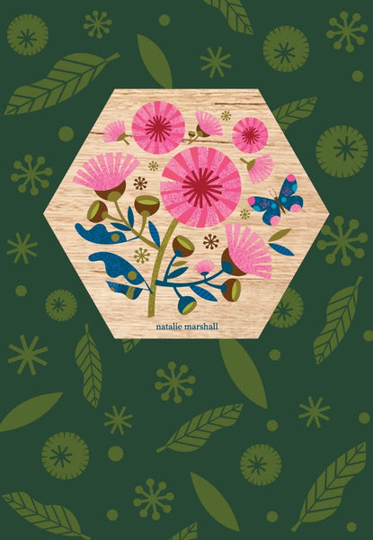 Wood Magnet Card - Flowering Gum